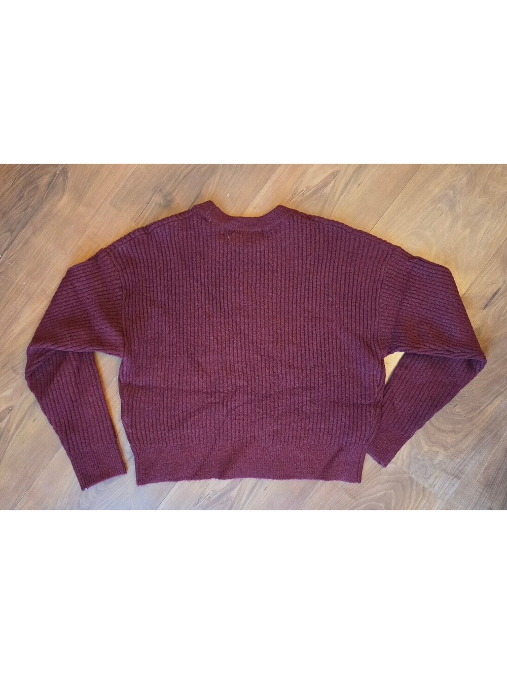 NWT Elodie Drop Shoulder Cropped Knit Sweater Maroon Wine, Small, 246 - Picture 2 of 6